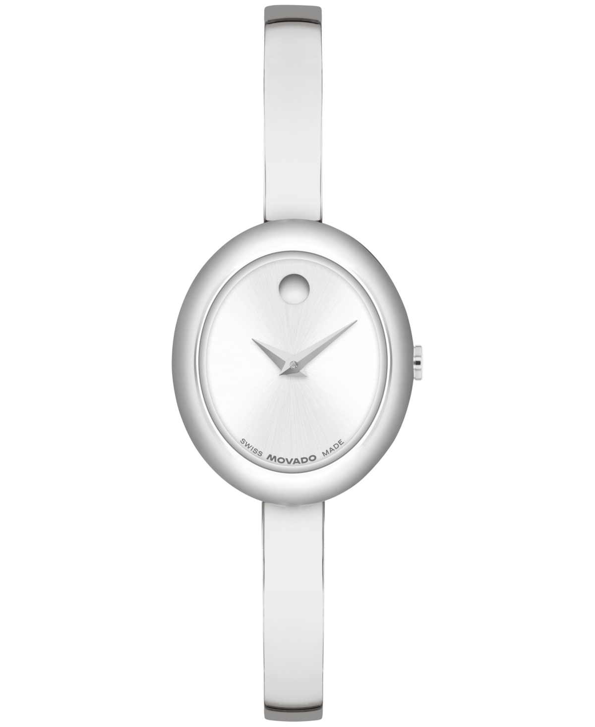 Women's Museum Oval Bangle Swiss Quartz Stainless-Steel Watch, 22 x 26mm - Silver-Tone