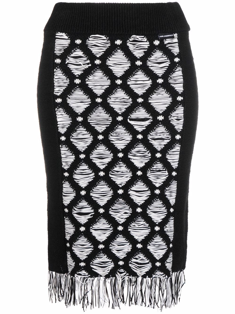 Bouclé-knit midi skirt