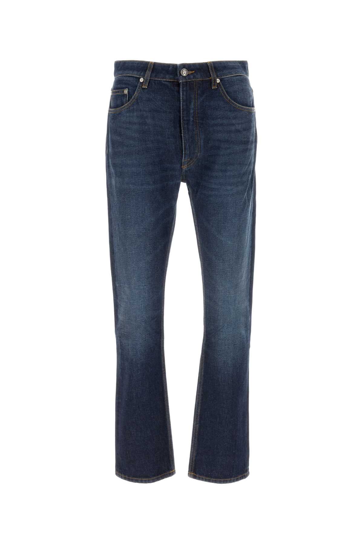 Straight-Leg Denim Jeans — Navy