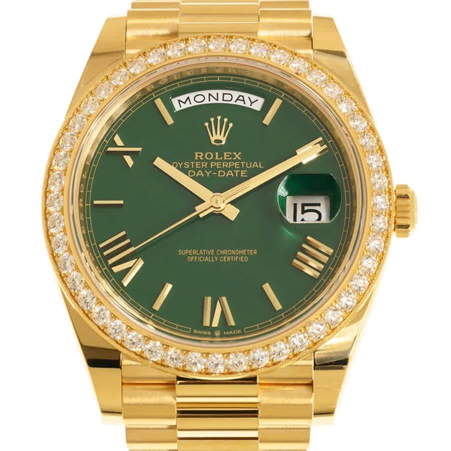 Day-Date 40 Automatic Green Dial Mens 18kt Yellow Gold President Watch M228348rbr-0040