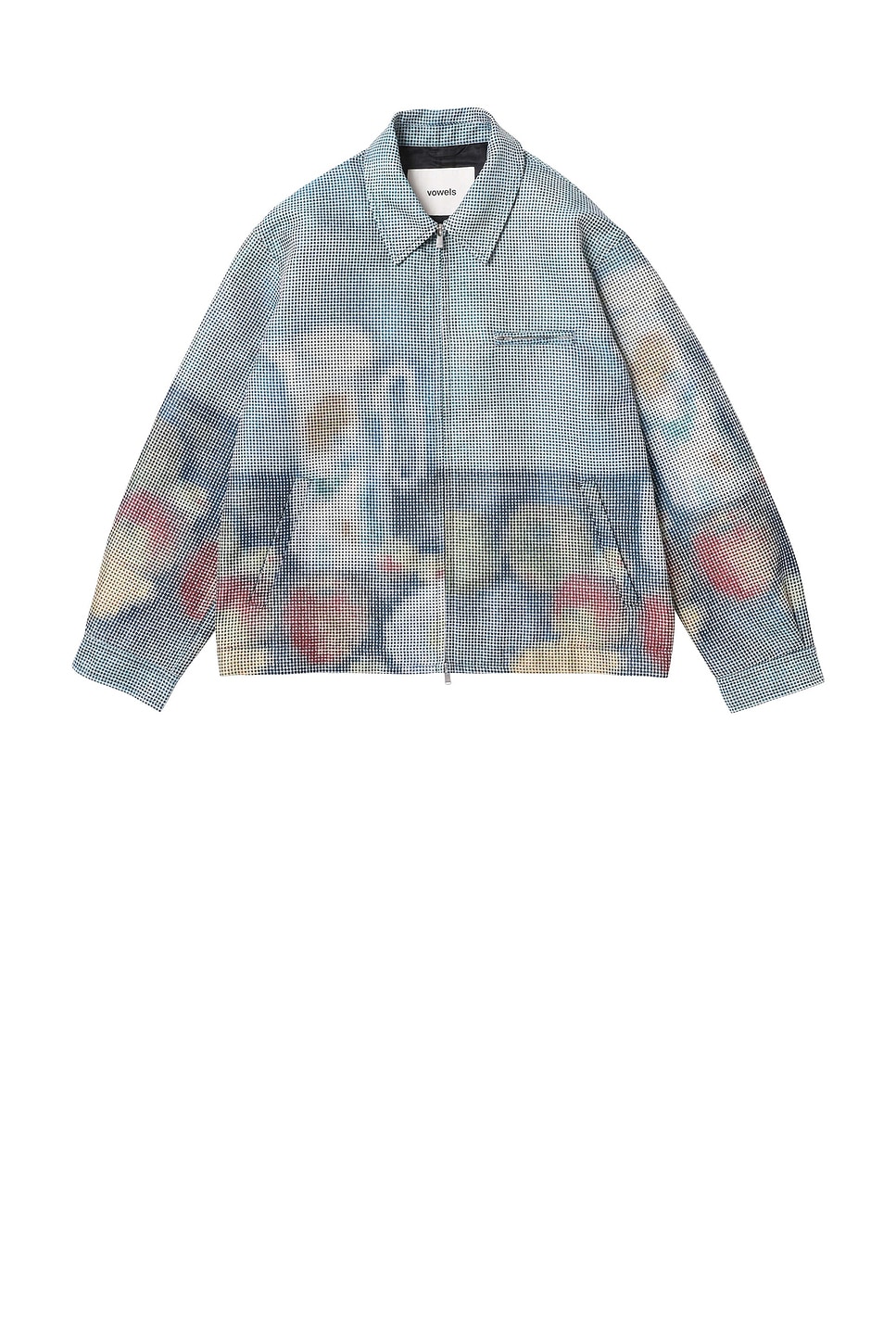 Vowels Abstract Fruit Zip Up Work Jacket in Paul - Blue. 4 also
