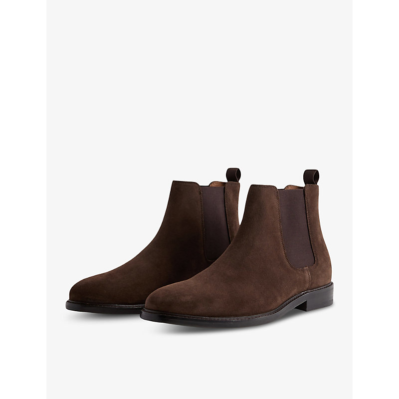 Mens Brown Renor Elasticated-panel Suede Chelsea Boots