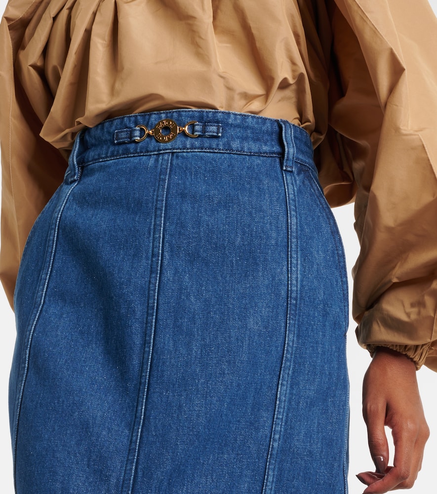 Denim maxi skirt
