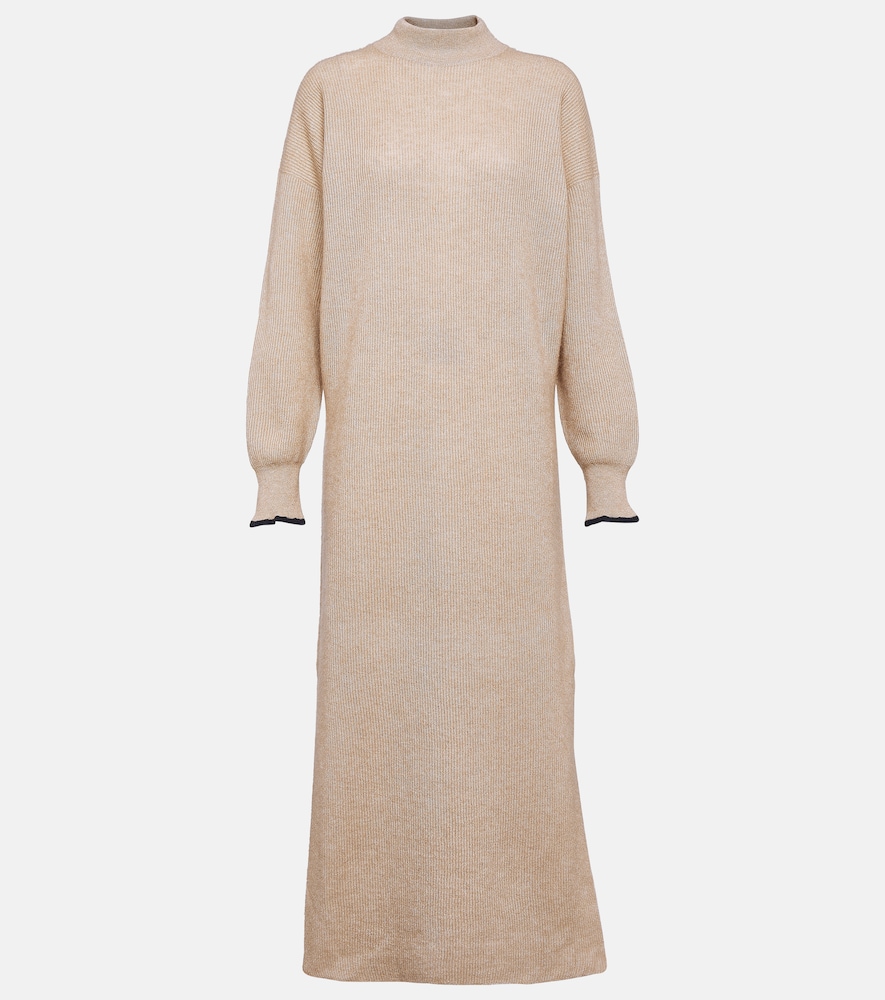 Alpaca and cotton midi dress