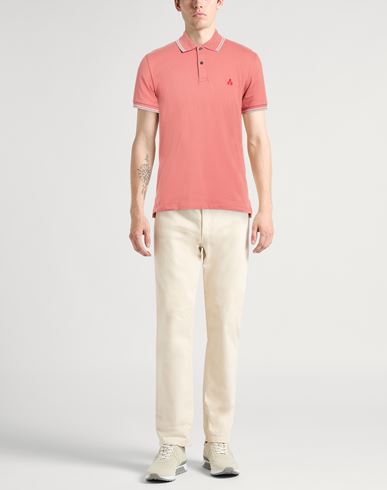 Man Polo shirt Salmon pink Size M Cotton, Elastane