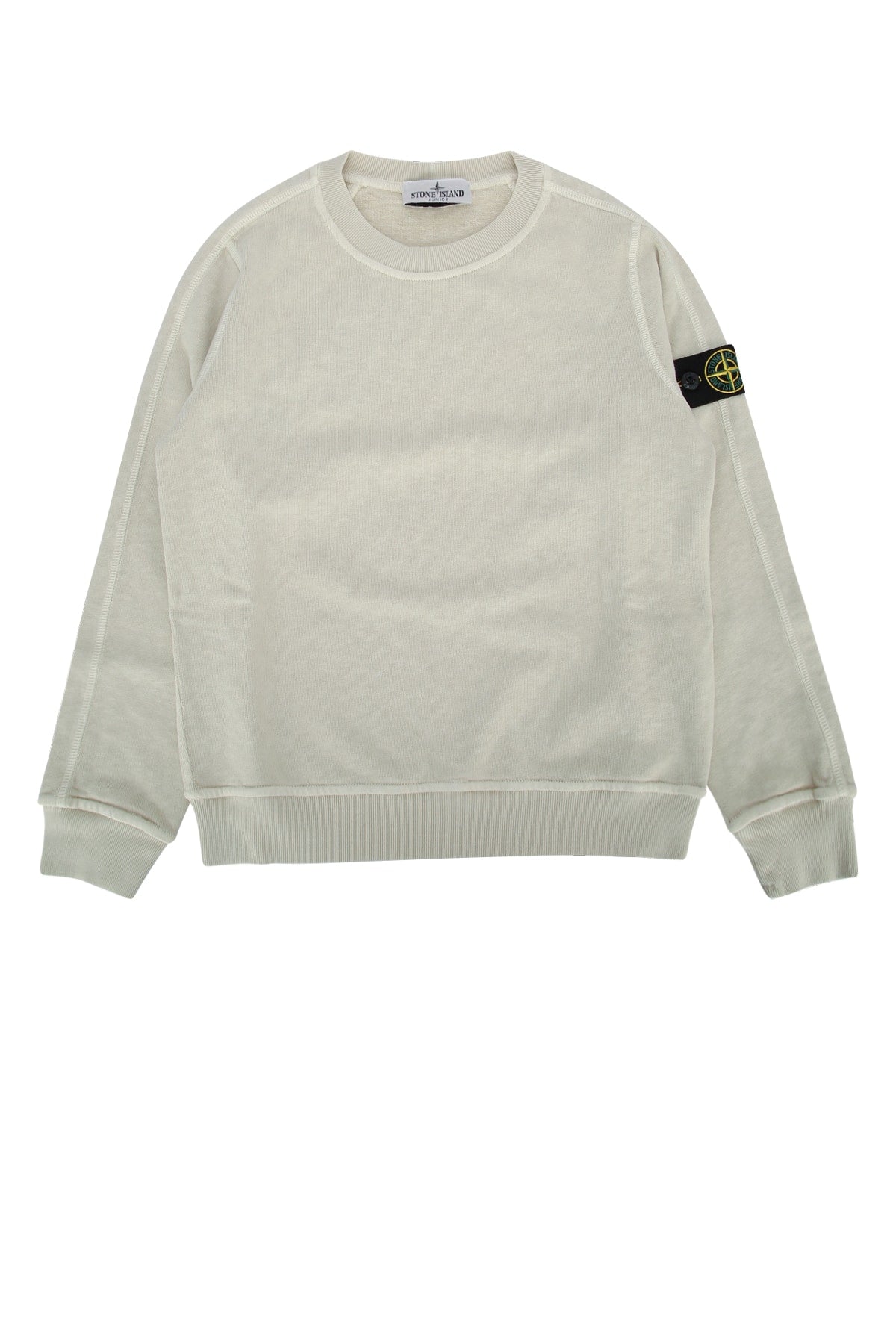 Cotton Crew-Neck Sweatshirt — Beige