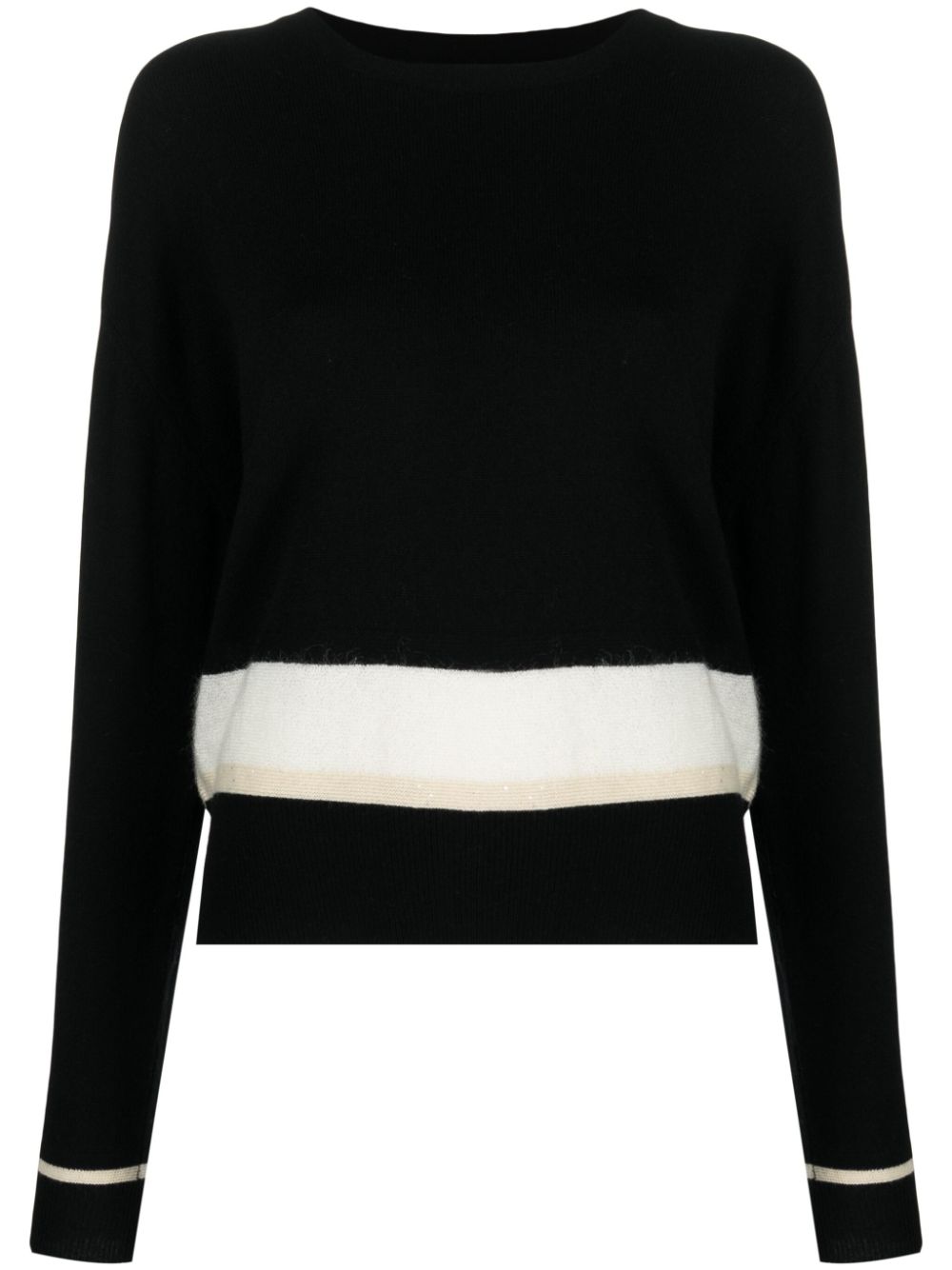 Plums striped cashmere jumper - Black