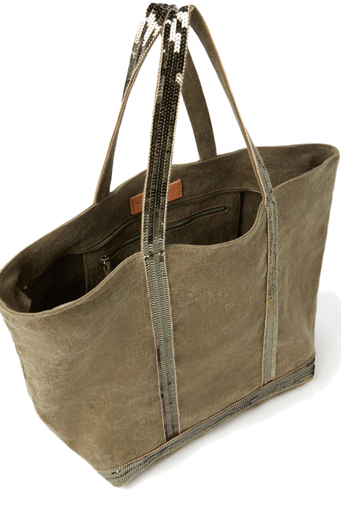 Linen and Sequins L Cabas Tote