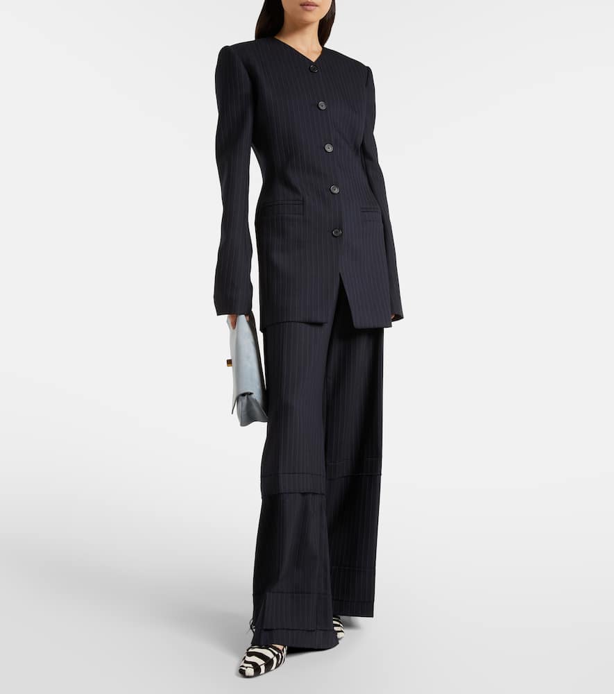 Linden pinstripe high-rise wide-leg pants