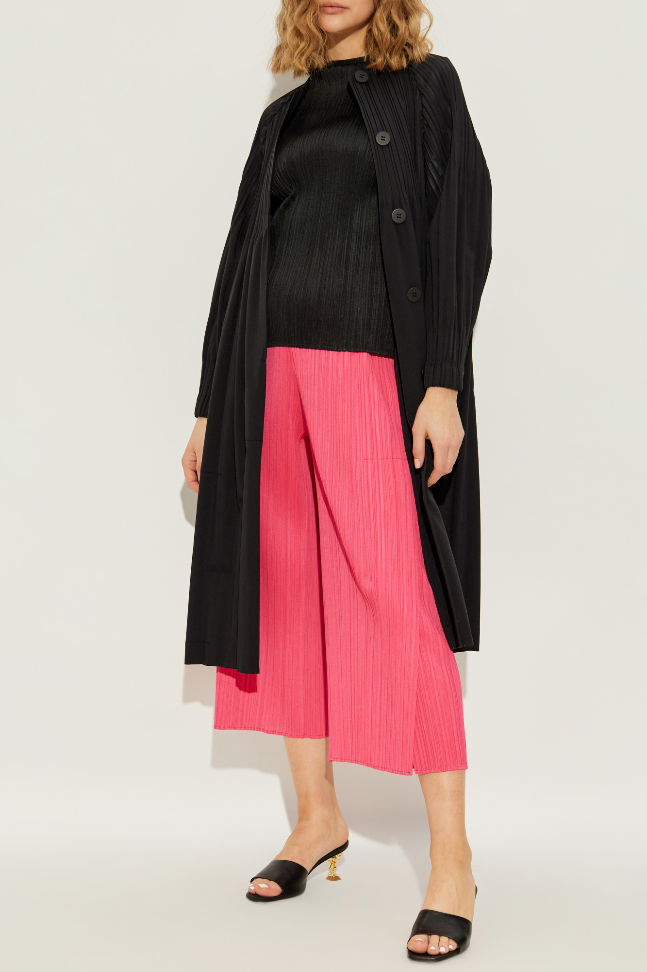 Pleats Please Issey Miyake Pleated Trousers, Women's, Pink