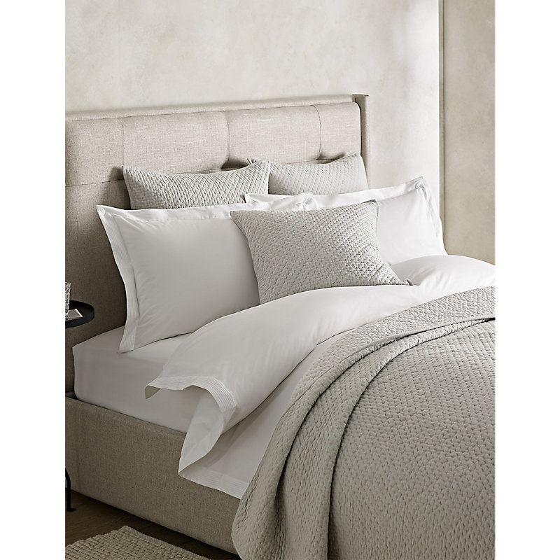 Blue/grey Hayden Hand-quilted Double Cotton Quilt 215cm x 250cm Double