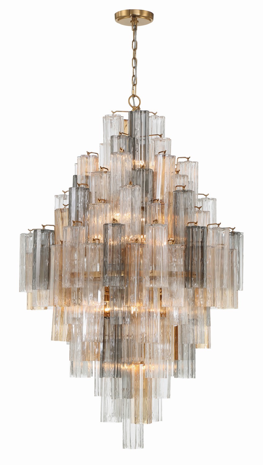 Aged Brass 20 Light Chandelier from the Addis Collection