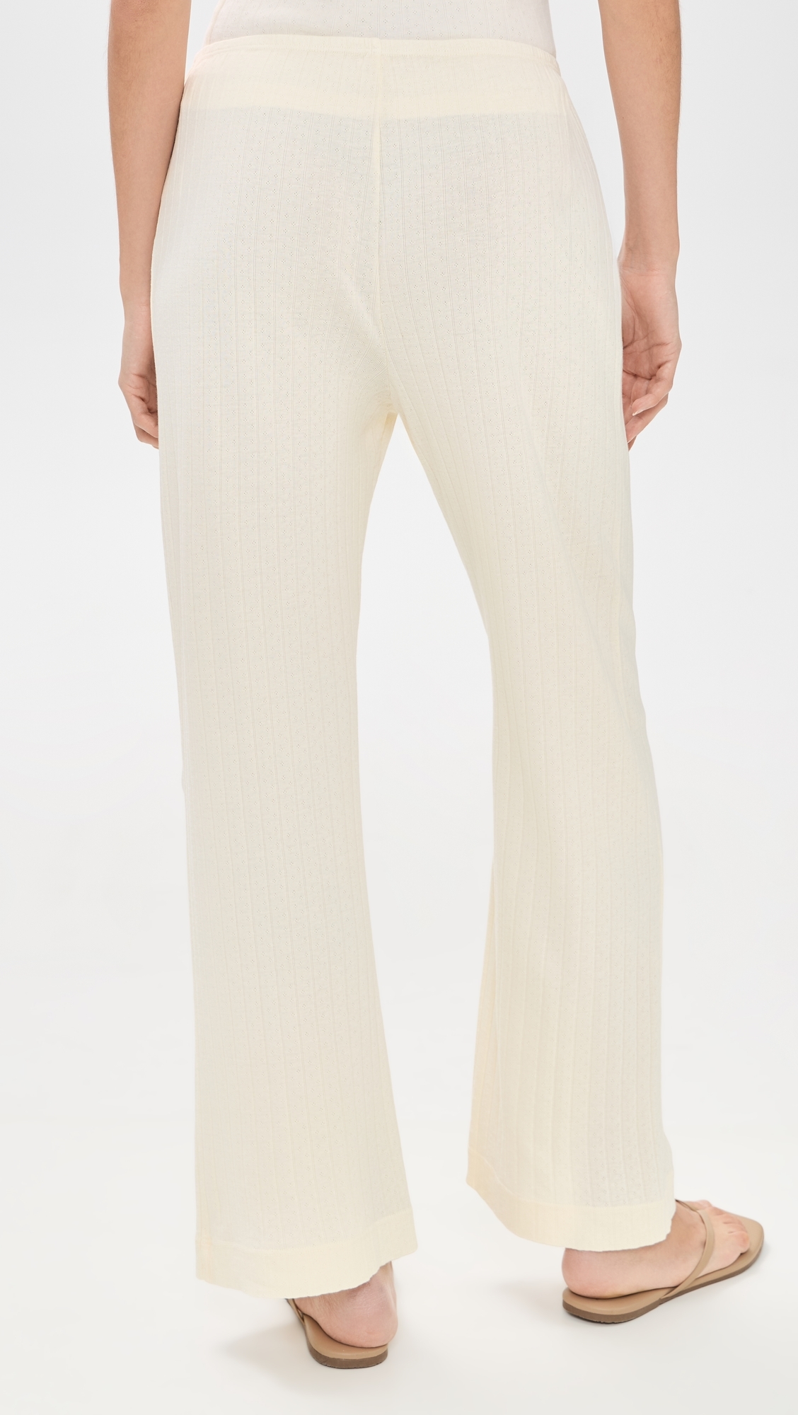 The Pointelle Simple Crop Pants Crme