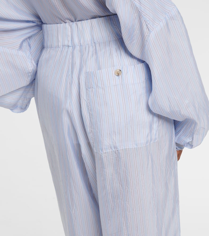 Striped wide-leg pants