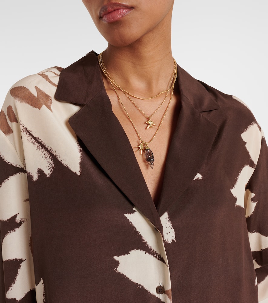 Floral silk satin shirt