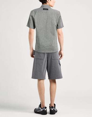 Man Shirt Black Size L Cotton, Linen, Elastane