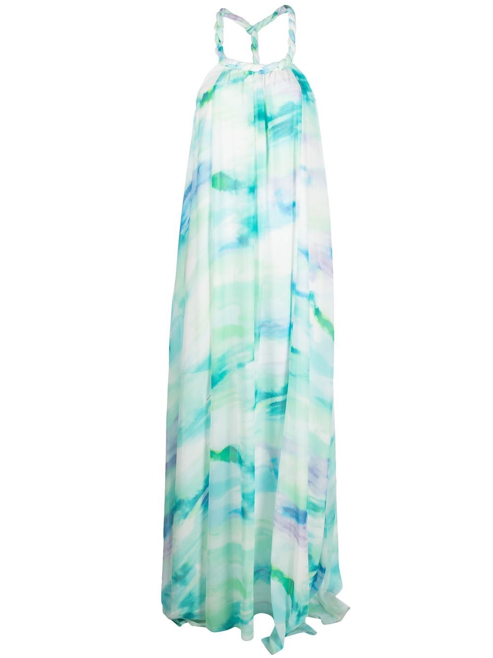 Abito lungo in chiffon dress - Blue