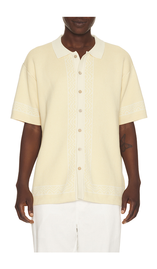 Critical Slide La Playa Knit Shirt in Cream. - XL/1X also in S