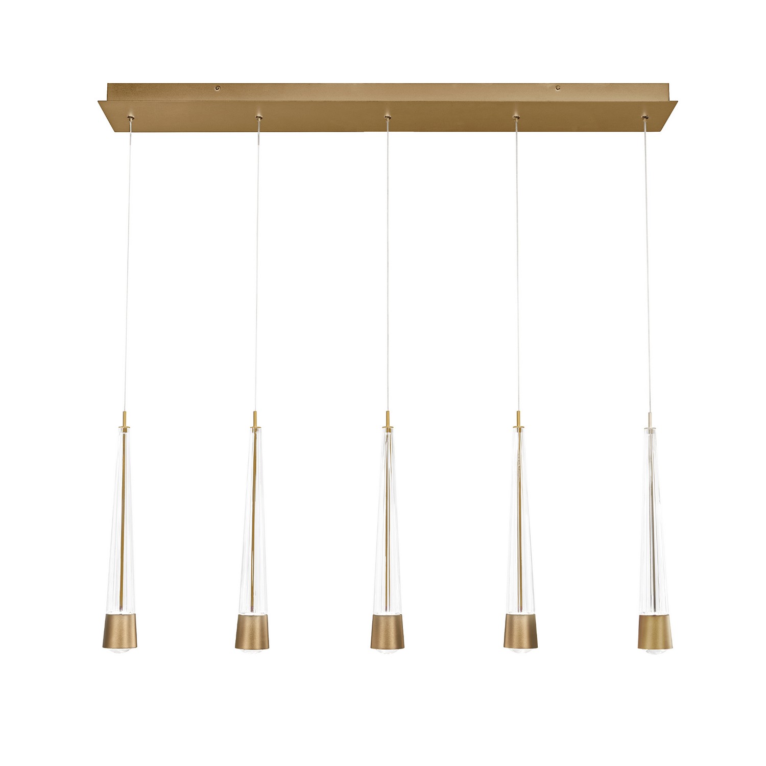 Aged Brass LED Chandelier from the Quill Collection