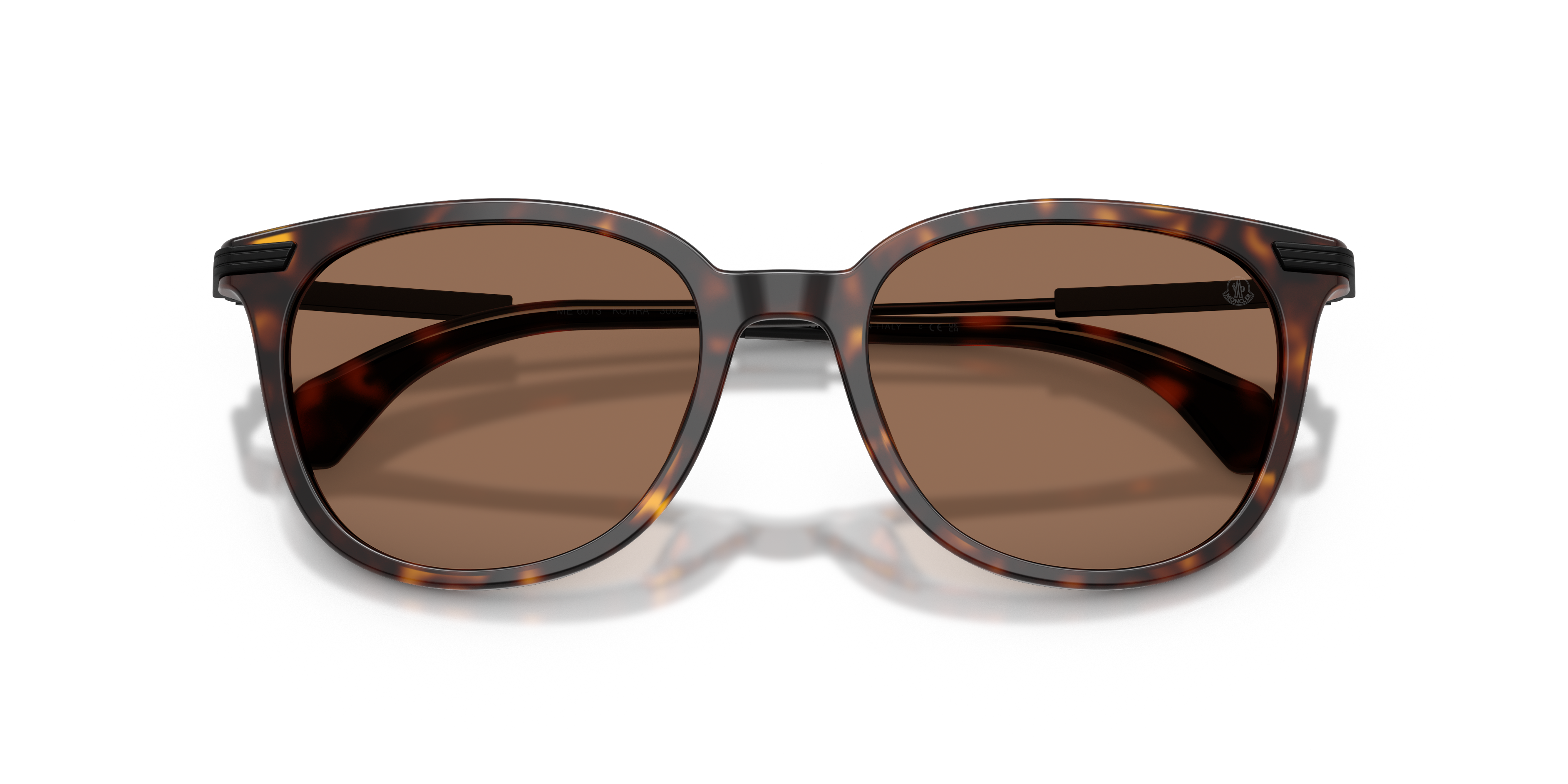 Moncler Unisex Moncler ME6013 KORRA 300273 Gafas de sol Acetato Tortuga Marrón Redonda Norma