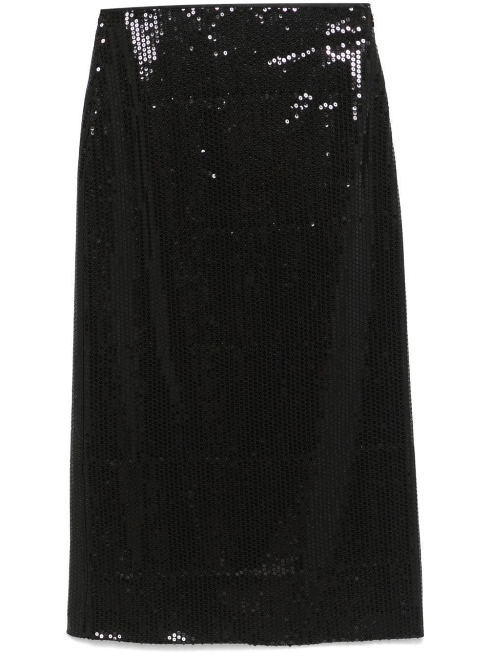 Sequinned Maxi Skirt — Black