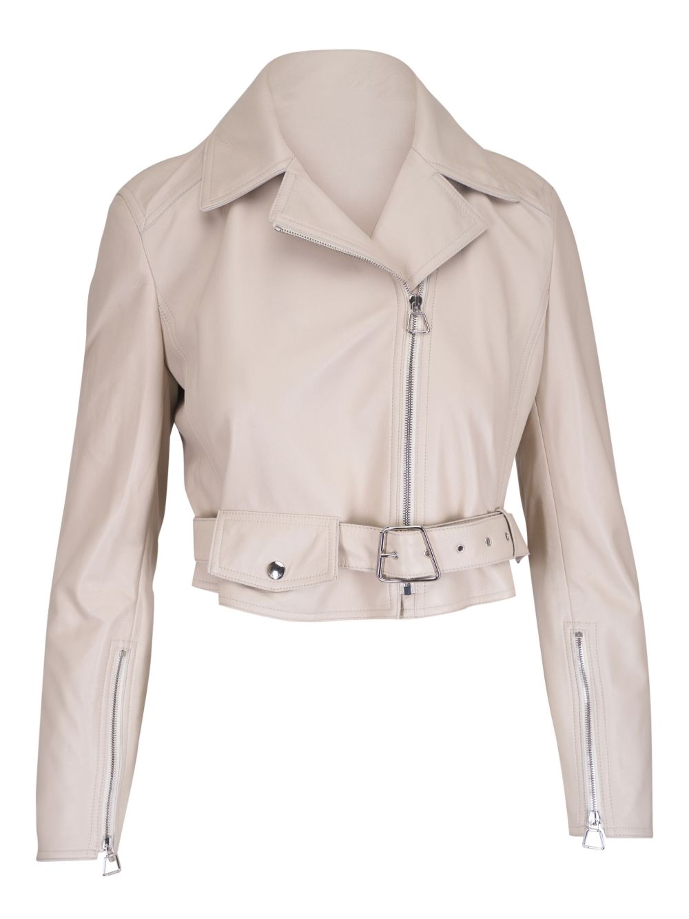 Akris cropped leather jacket - Neutrals