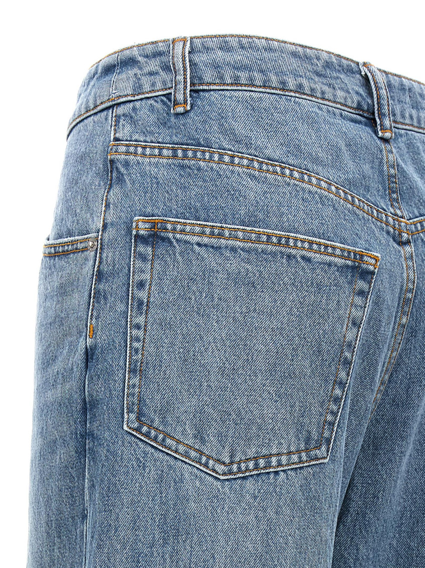 Bikini-layered straight jeans - Blue