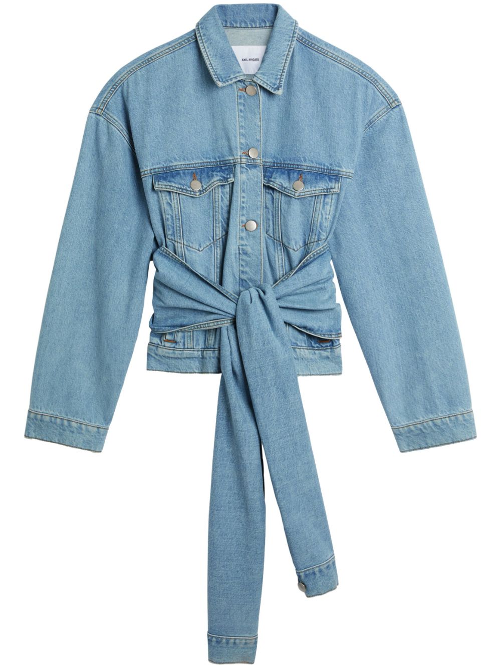 Waist front-tie jacket - Blue