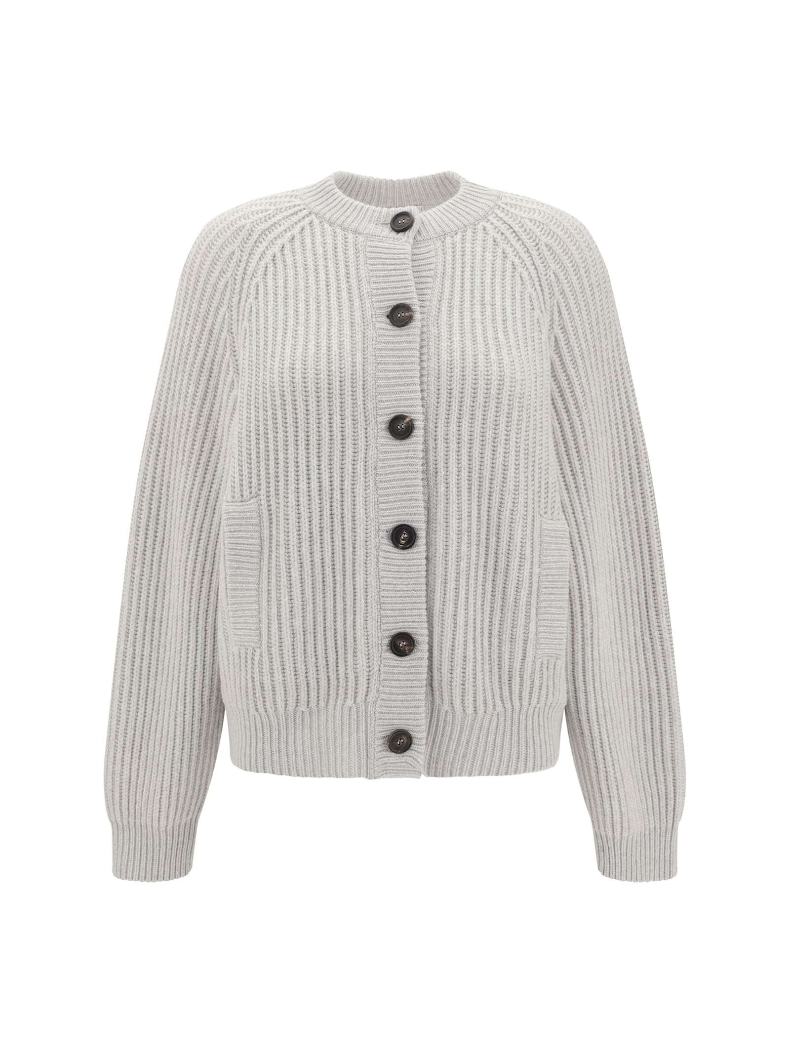 Ribbed button-up cardigan - Neutrals