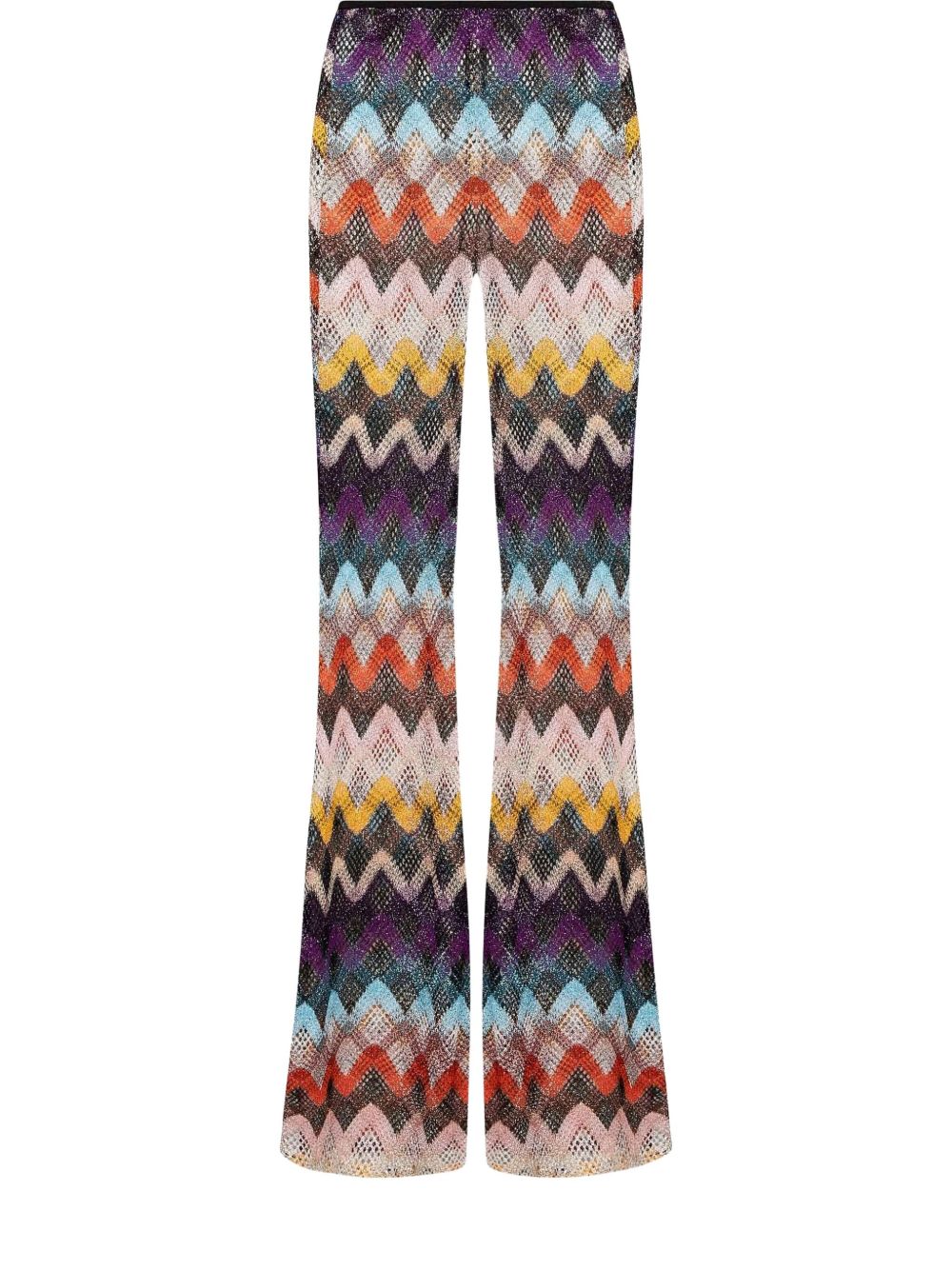 Chevron-pattern trousers - Neutrals