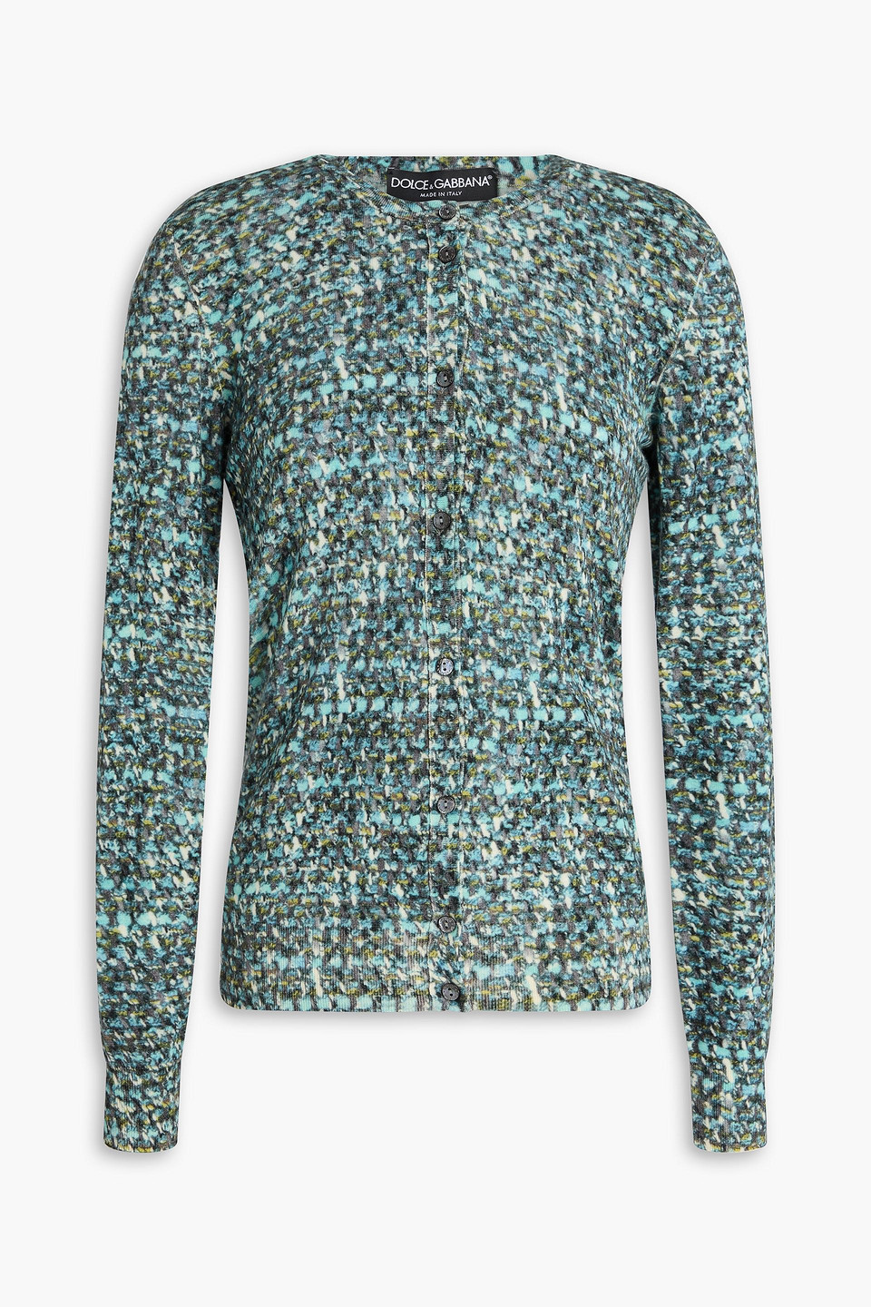 Printed wool cardigan - Blue - IT 40