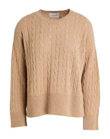 Crochè Woman Sweater Camel Size L Polyamide, Viscose, Wool, Cashmere