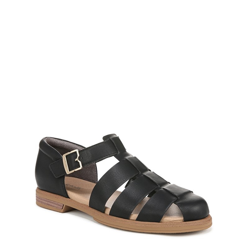 Women's Hello Seaside Fisherman Sandals (Black Faux Leather)