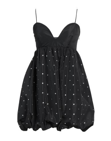 Pinko Woman Mini dress Black Size 0 Polyester, Glass, Brass