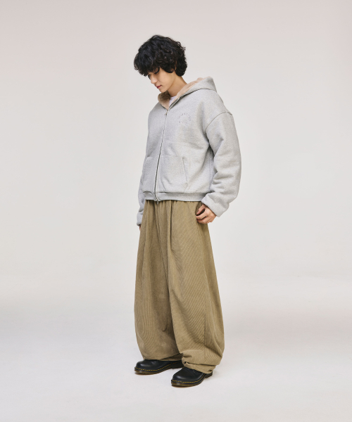 Curved Corduroy Banding Pants