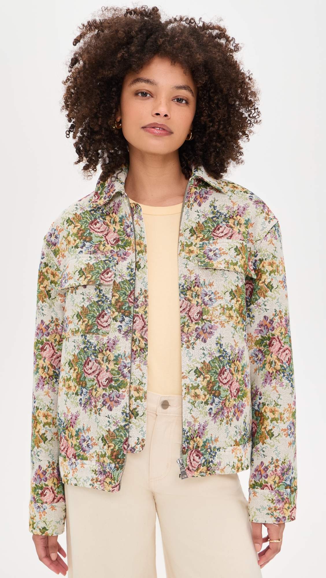 The Birdie Jacket Floral Jacquard