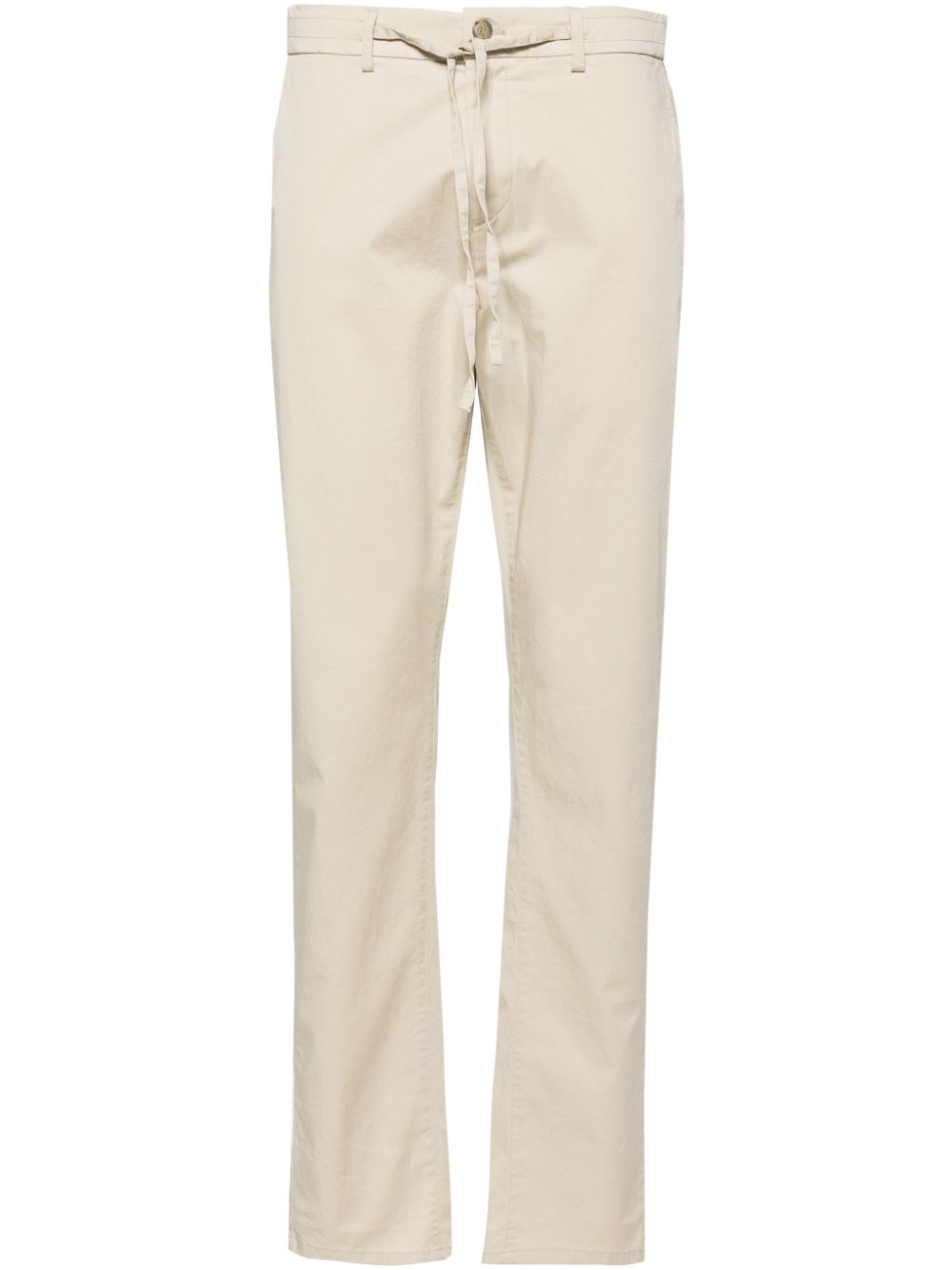 Drawstring-waist cotton chino trousers - Neutrals