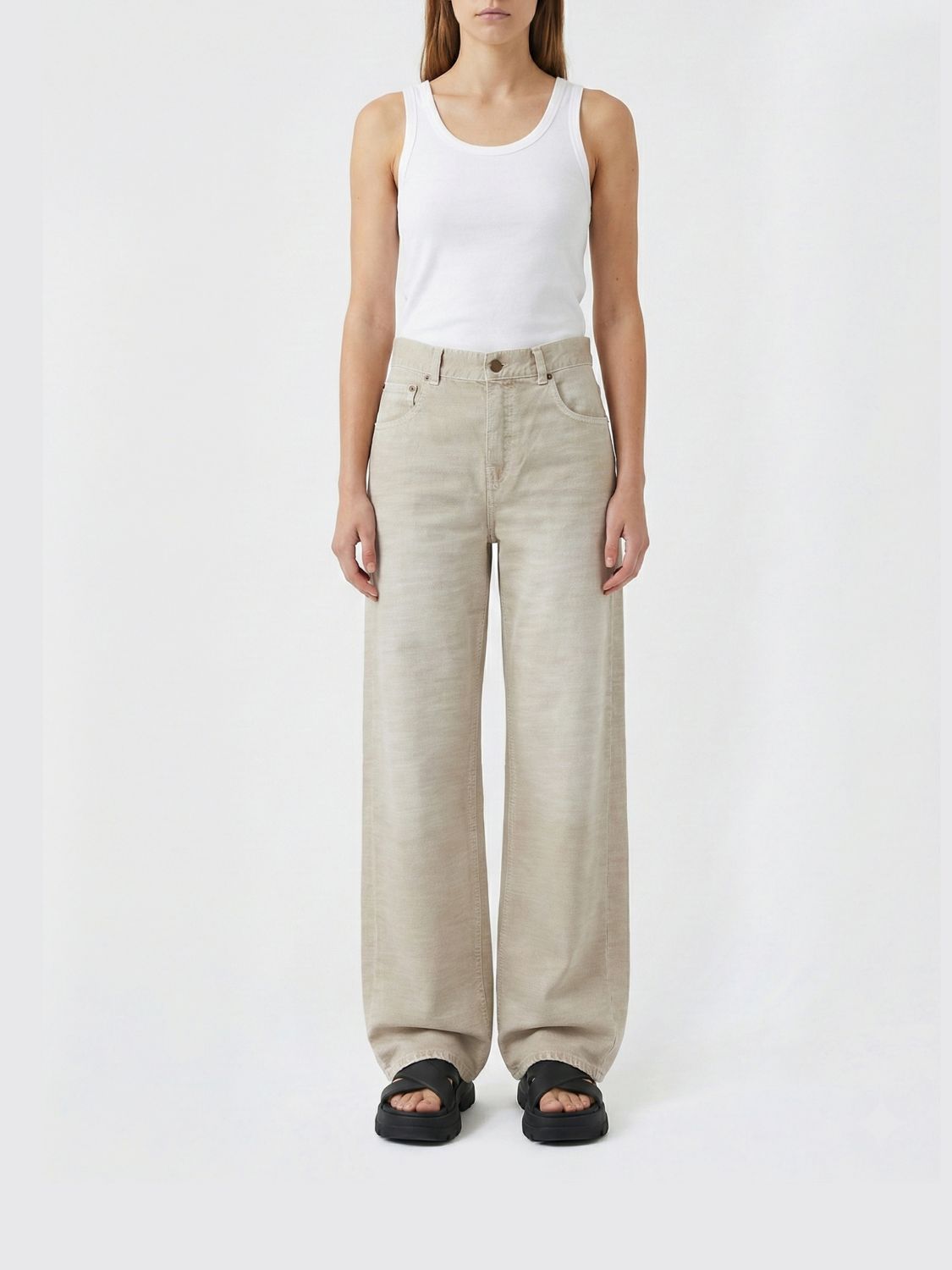 Jeans Woman color Beige