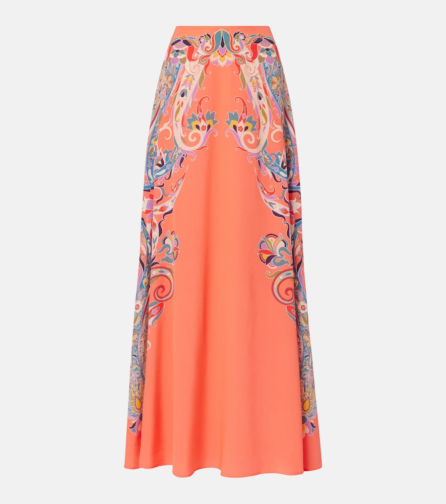 Paisley silk maxi skirt
