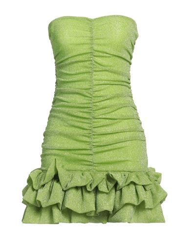 House Of Amen Woman Mini dress Lime green Size 8 Polyamide, Metallic Polyester, Polyester