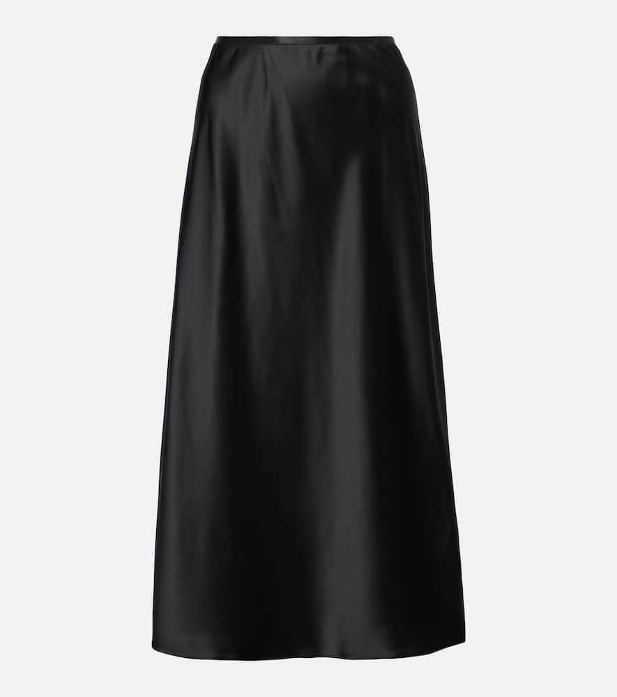 Carnet silk satin midi skirt