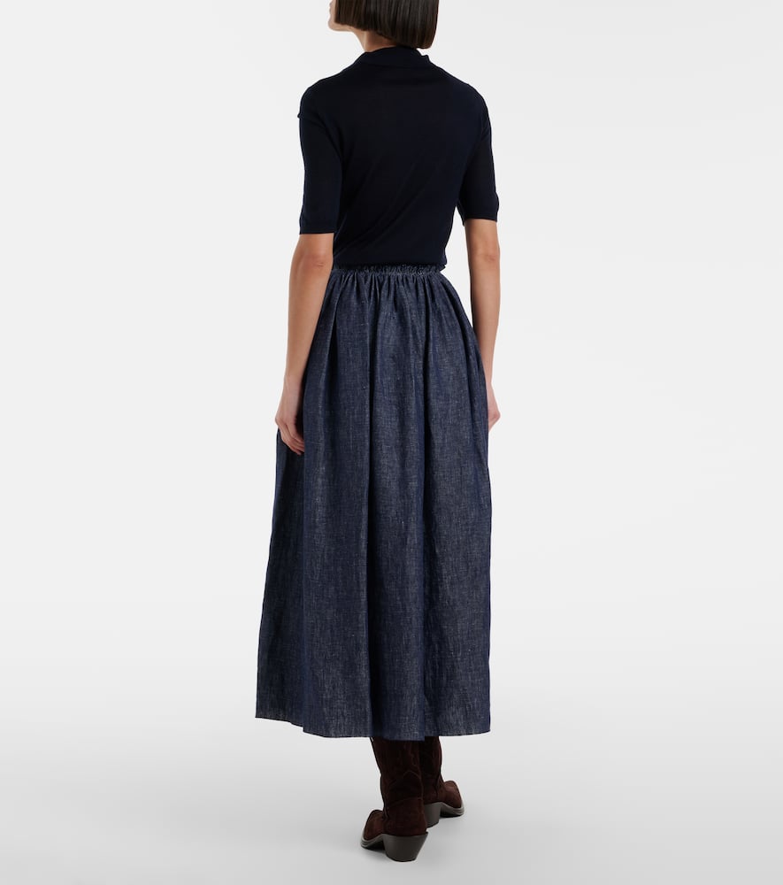 Eloran linen midi skirt