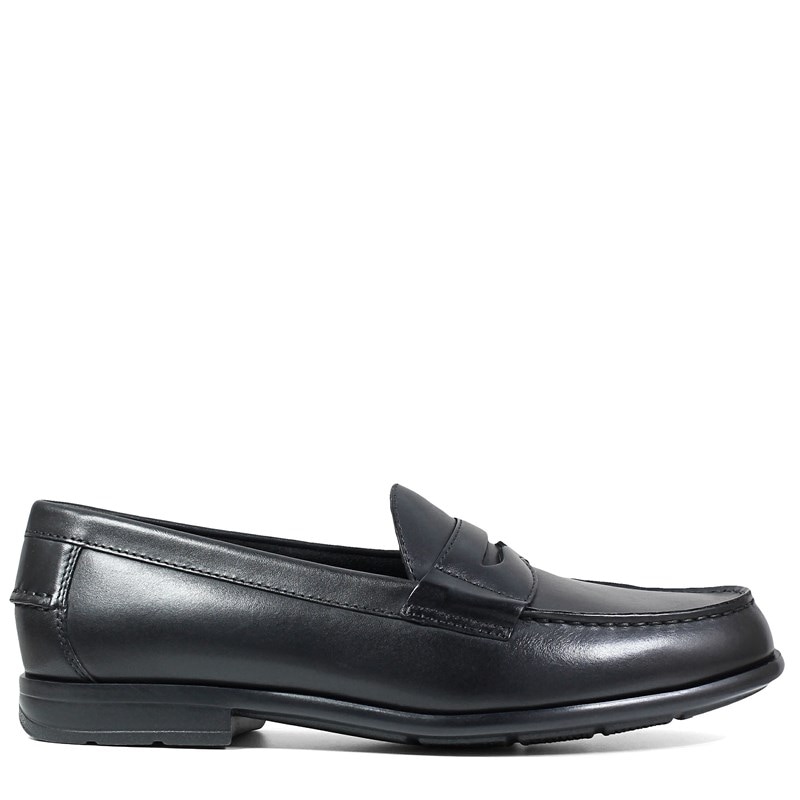 Men's Drexel Moc Toe Penny Loafers (Black Leather)
