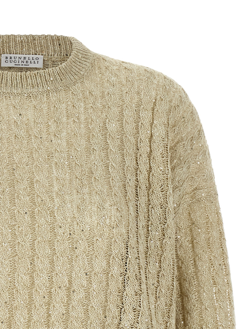 Brunello Cucinelli - cable knit crew neck sweater long sleeve