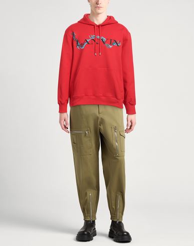 Lanvin Man Sweatshirt Red Size XS Cotton, Elastane