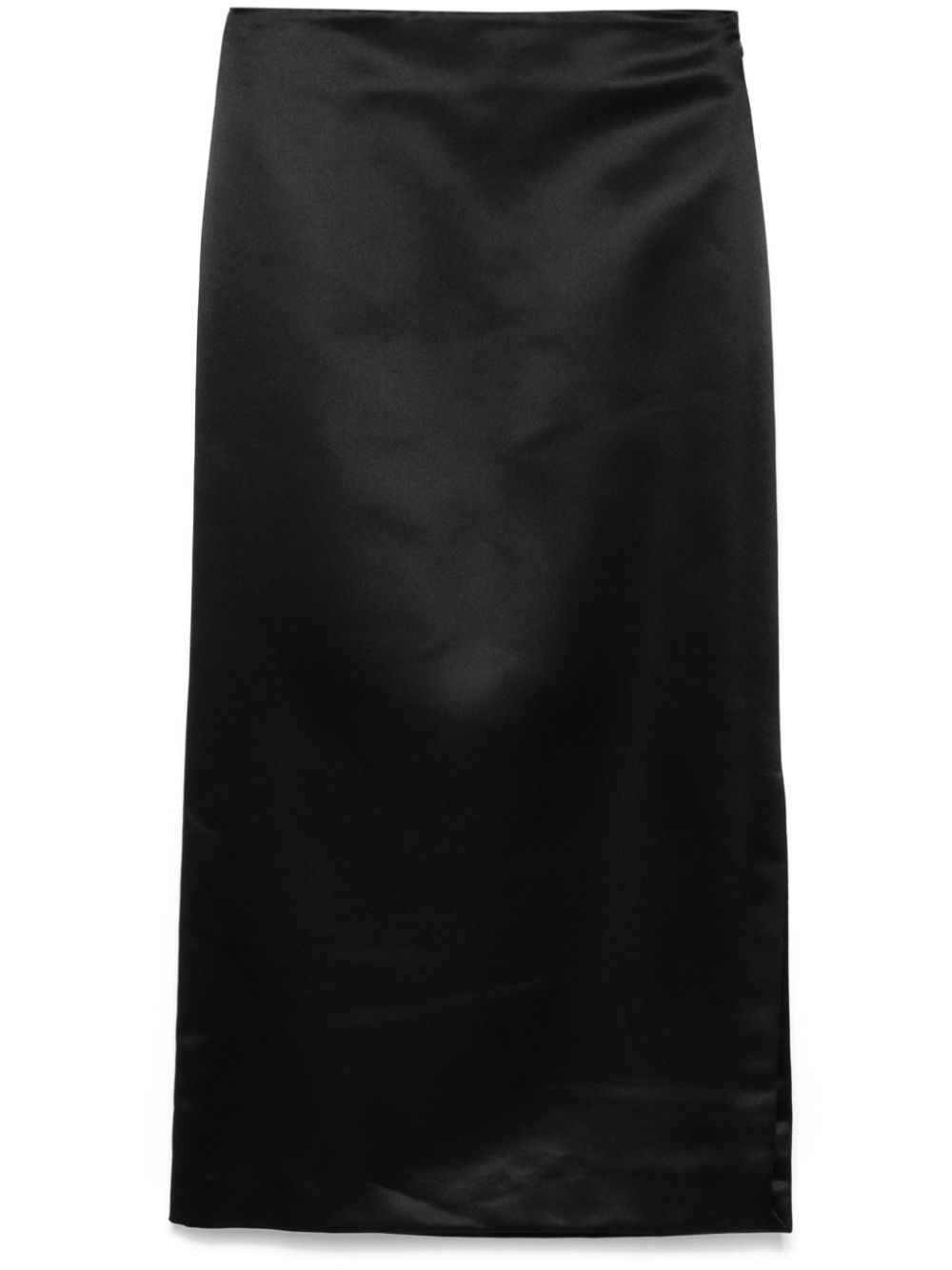 Satin midi skirt - Black