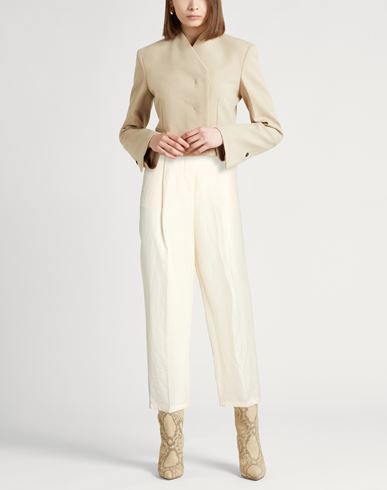 Woman Pants Cream Size 4 Linen, Silk, Polyamide