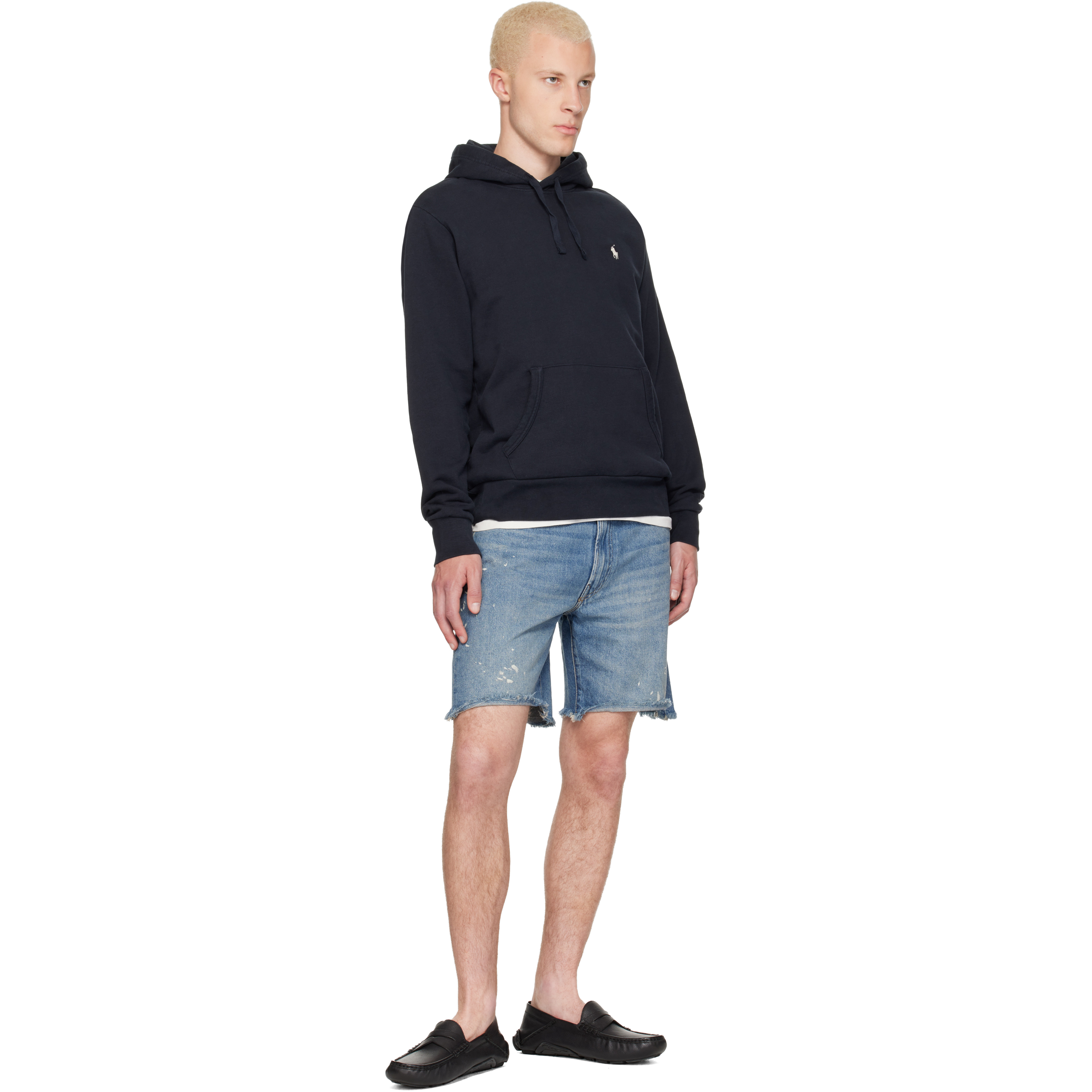 Black Embroidered Logo Hoodie