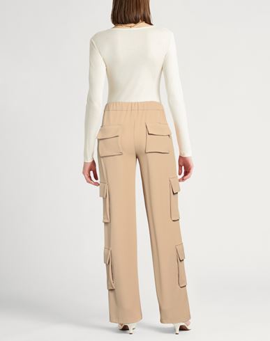 Annarita N Woman Pants Beige Size 4 Polyester, Elastane