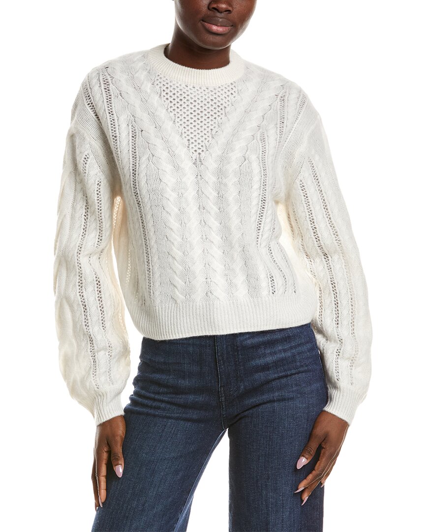 Airy Cable Crewneck Cashmere Sweater